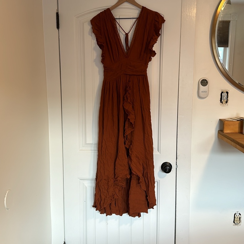 Free People Ada Flutter Sleeve Open Back Dress - image 5